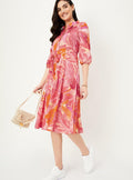 Women Printed A-Line Midi Dress
