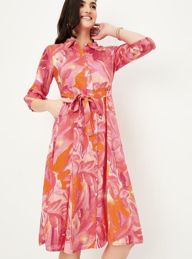 Women Printed A-Line Midi Dress