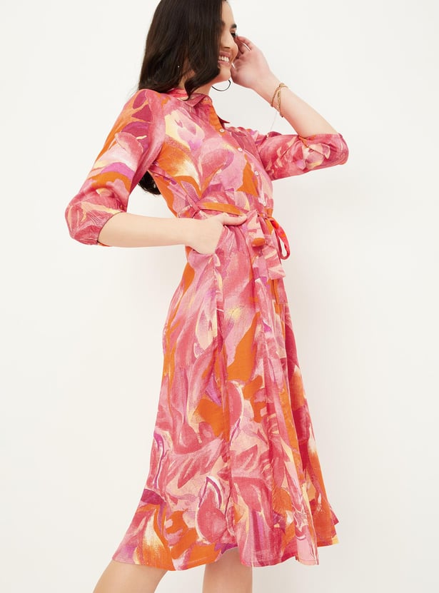 Women Printed A-Line Midi Dress