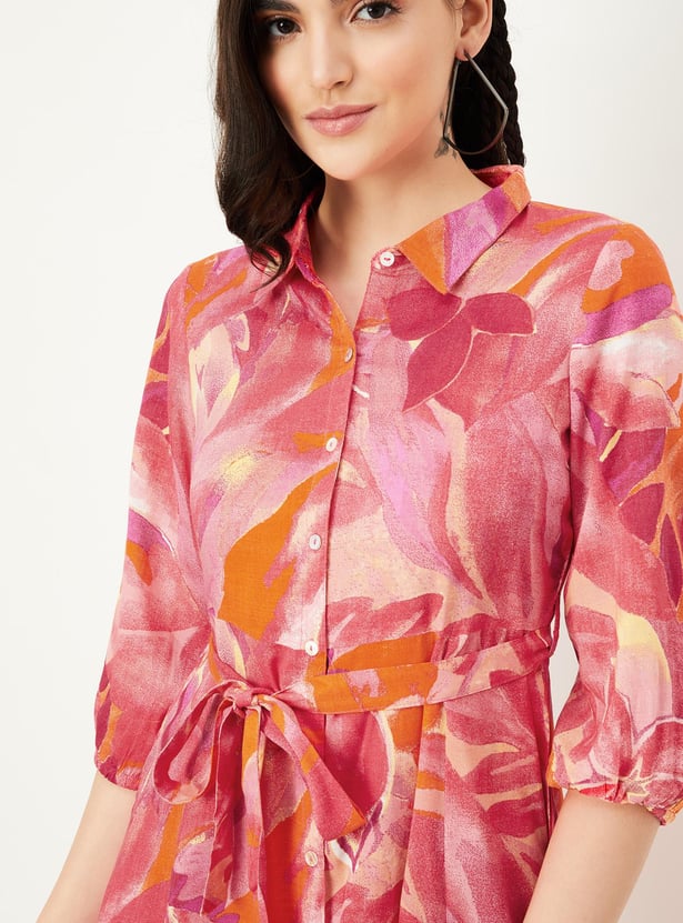 Women Printed A-Line Midi Dress