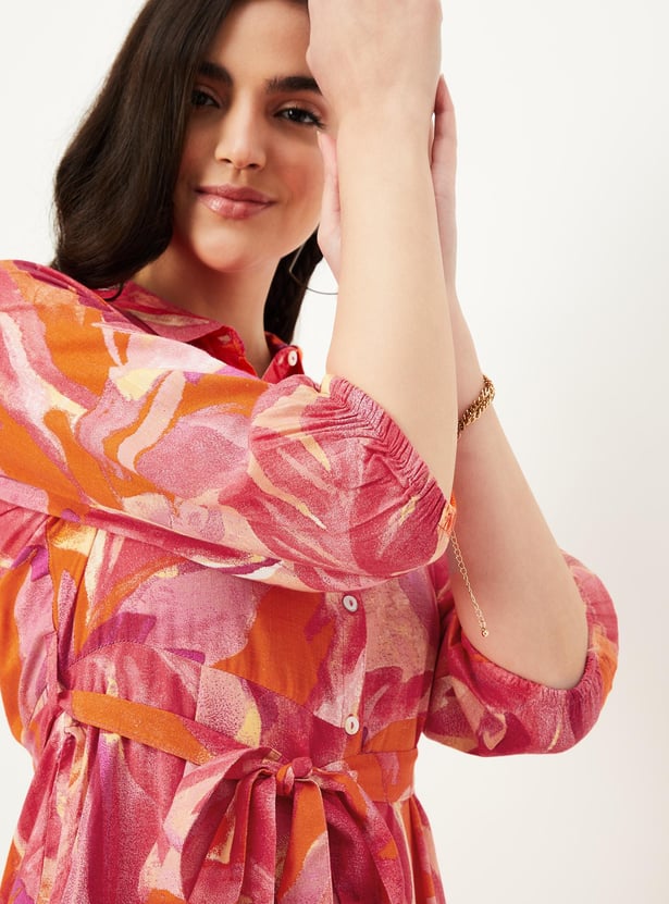 Women Printed A-Line Midi Dress