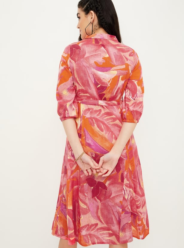 Women Printed A-Line Midi Dress