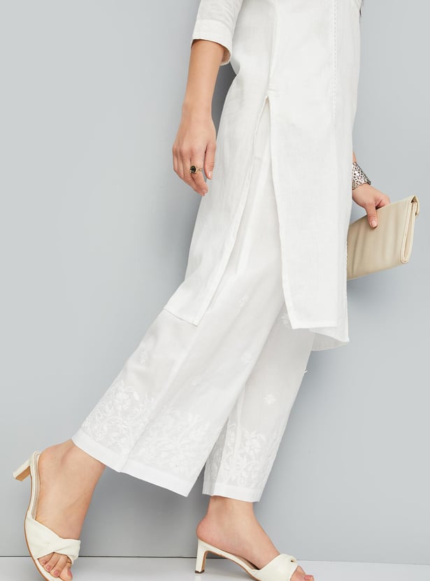 Women Embroidered Palazzos