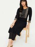 Women Solid Straight Kurta with Trousers
