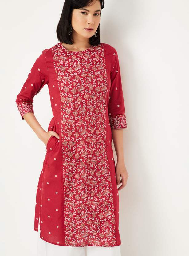 Women Printed Straight Kurta with Palazzos