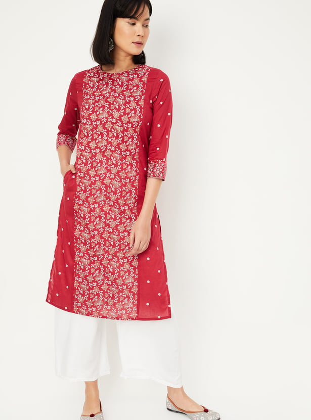 Women Printed Straight Kurta with Palazzos