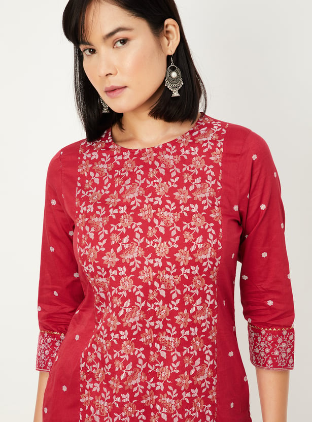 Women Printed Straight Kurta with Palazzos
