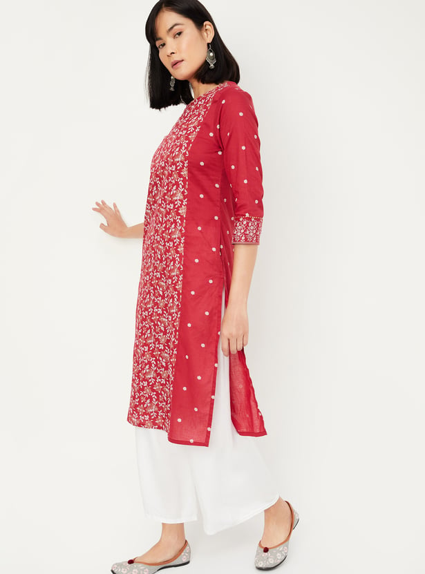 Women Printed Straight Kurta with Palazzos