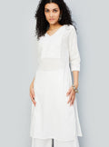 Women Solid Straight Kurta with Palazzos