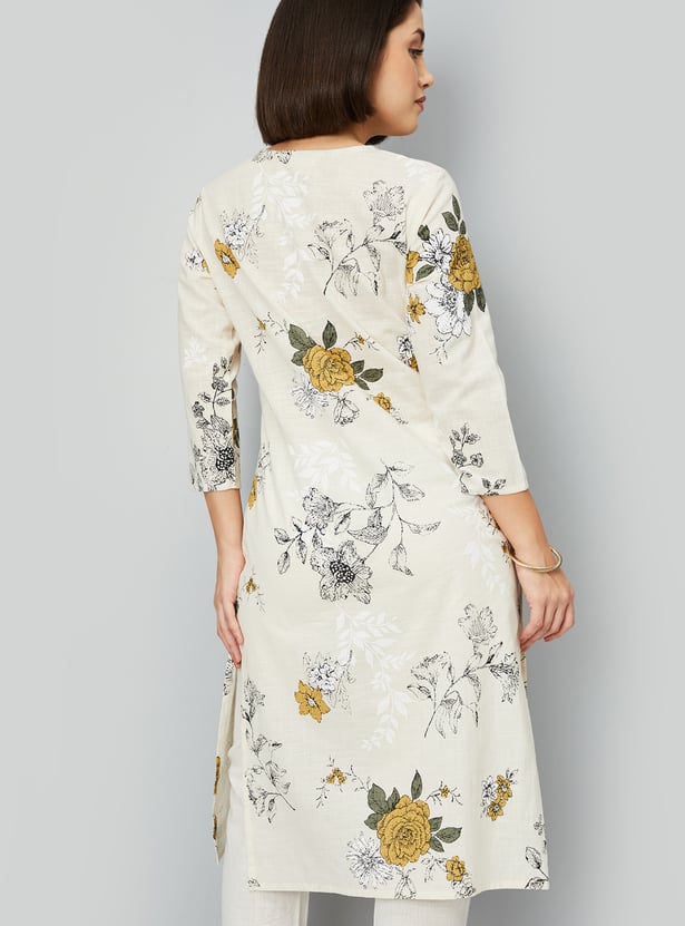 Women Floral Print Straight Kurta