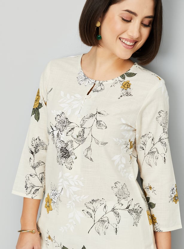 Women Floral Print Straight Kurta