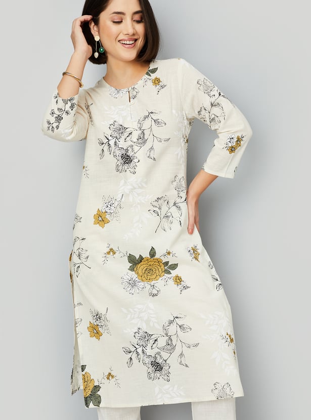 Women Floral Print Straight Kurta