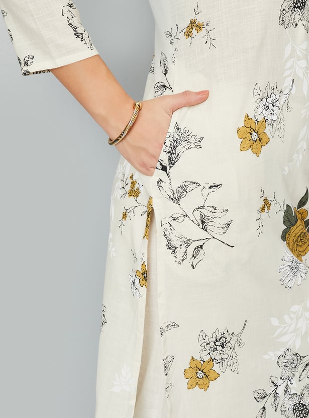 Women Floral Print Straight Kurta