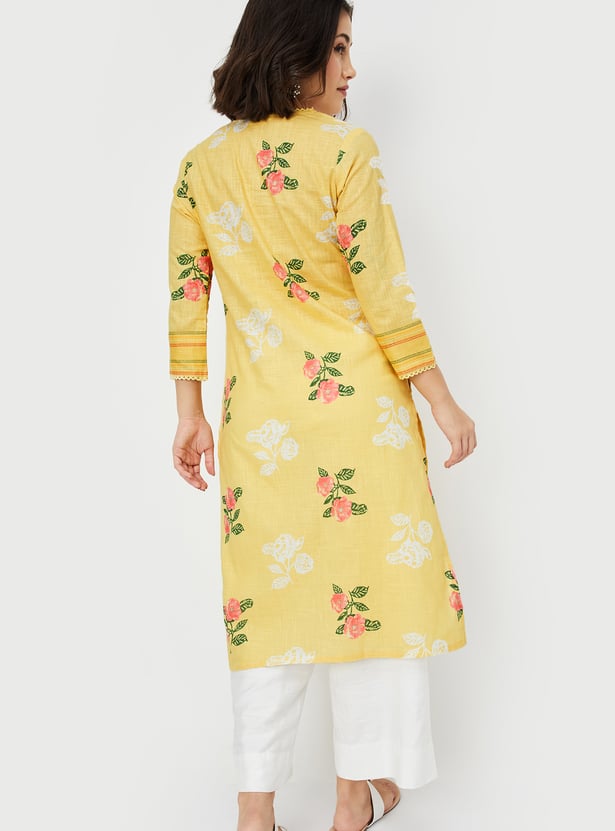 Women Floral Print Straight Kurta