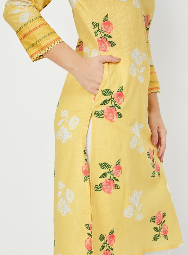 Women Floral Print Straight Kurta