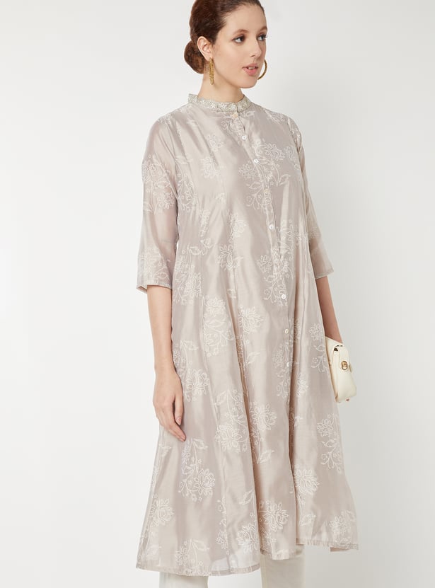 Women Printed A-Line Kurta with Trousers