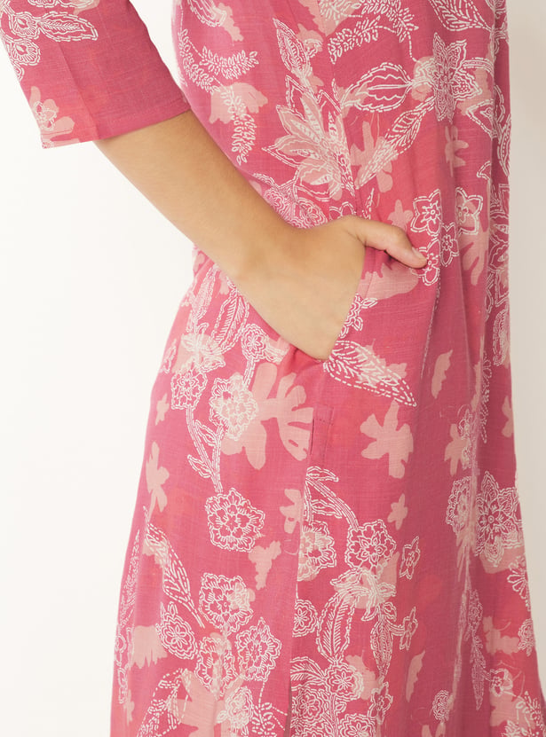 Women Printed Straight Kurta with Palazzos