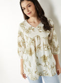 Women Floral Print Alia Cut Short Kurti