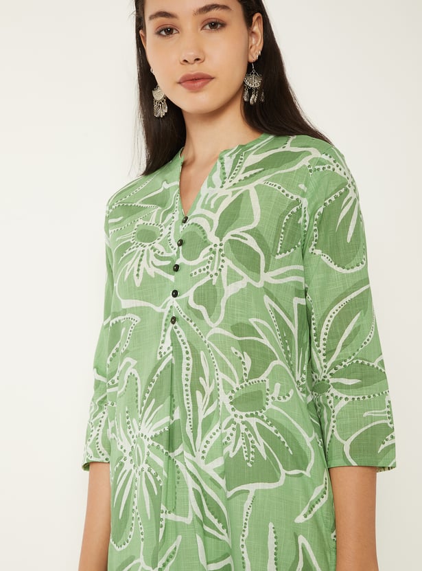 Women Printed Straight Kurta with Palazzos
