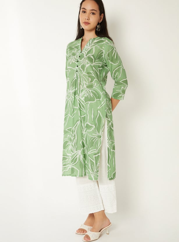 Women Printed Straight Kurta with Palazzos