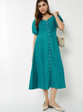 Women Solid A-Line Dress