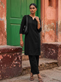 Women Solid Straight Kurta with Trousers