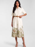 Women Printed Shirt Midi Dress