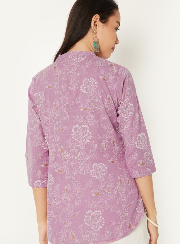 Women Floral Print Straight Kurti
