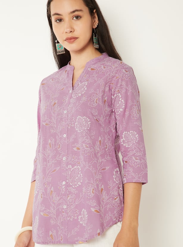 Women Floral Print Straight Kurti
