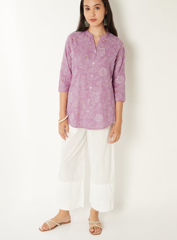 Women Floral Print Straight Kurti