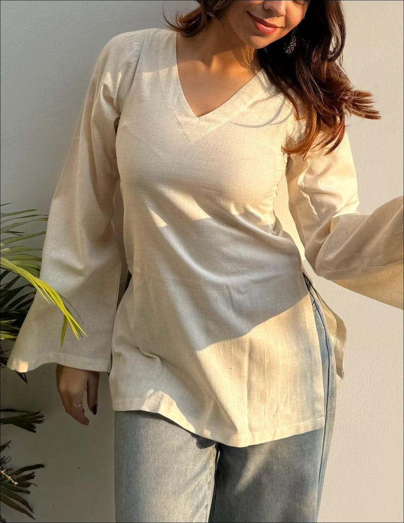 Bell Sleeve Long Kurti for Women – Trendy Designer Ethnic Wear